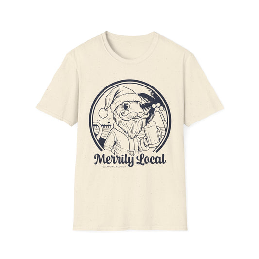 A Merrily Local Gecko Santa T-Shirt — Santa Rampage Gulfport FL | Bella + Canvas Unisex Tee