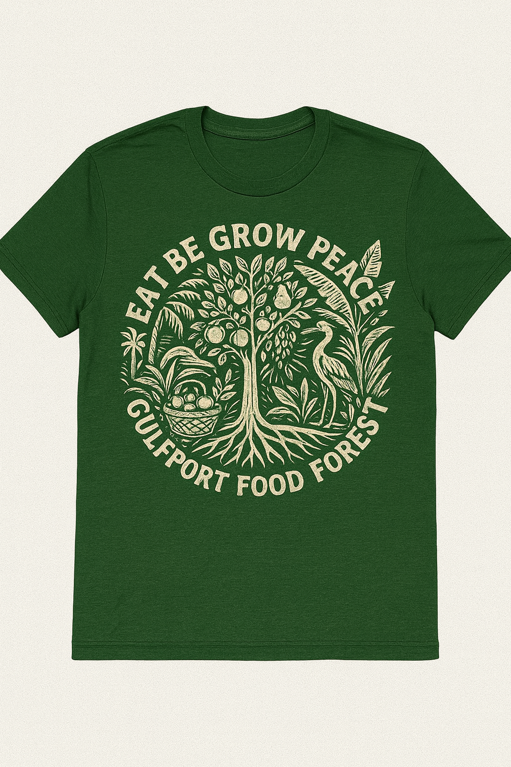 Gulfport Food Forest T-Shirt – Eat • Be • Grow Peace