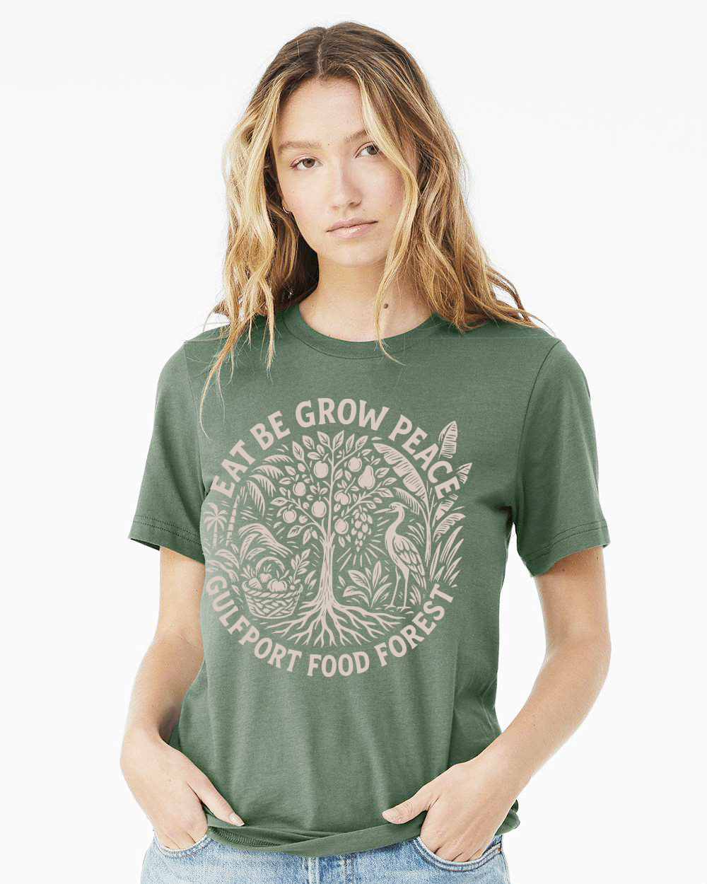 Gulfport Food Forest T-Shirt – Eat • Be • Grow Peace