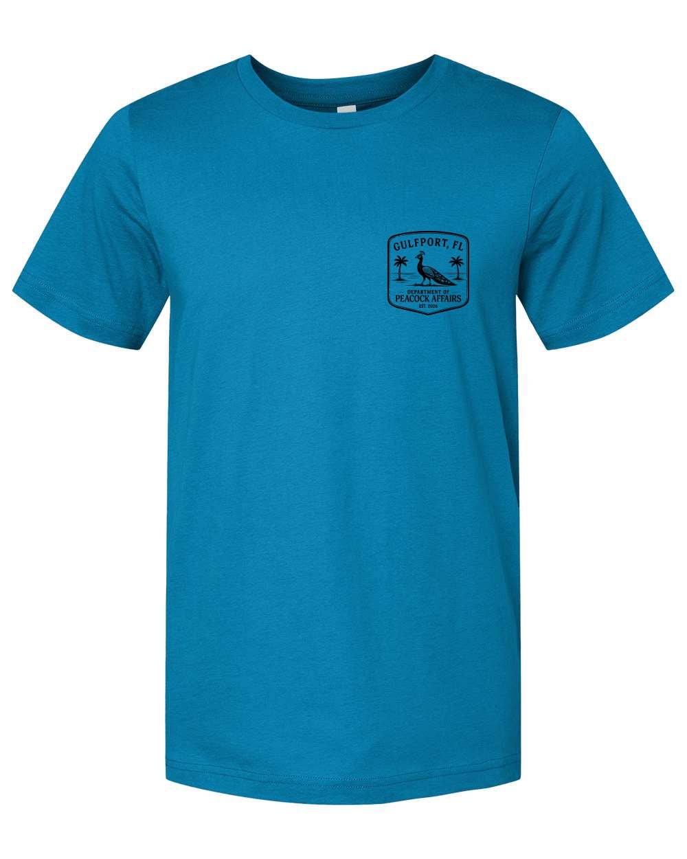 Gulfport Department of Peacock Affairs Peacock Unisex T-Shirt — Gulfport, Florida