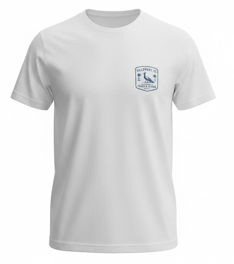 Gulfport Department of Peacock Affairs Peacock Unisex T-Shirt — Gulfport, Florida